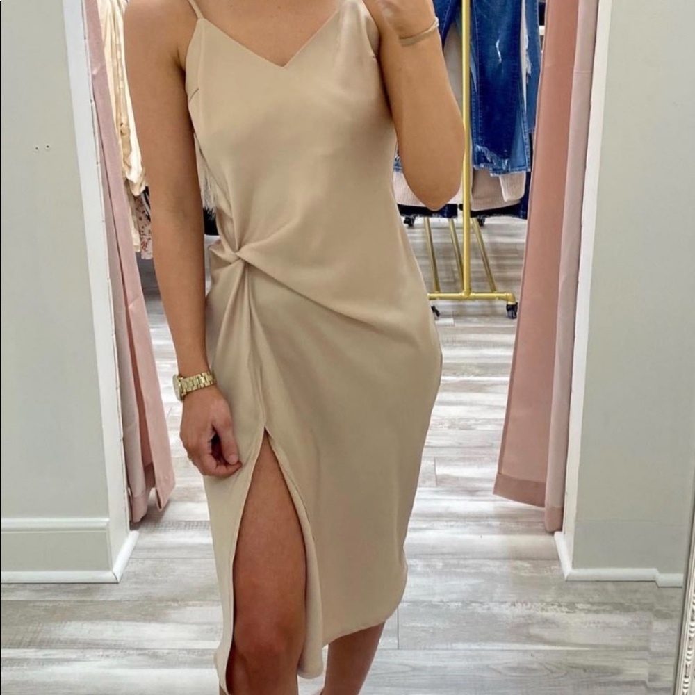 Champagne slit dress